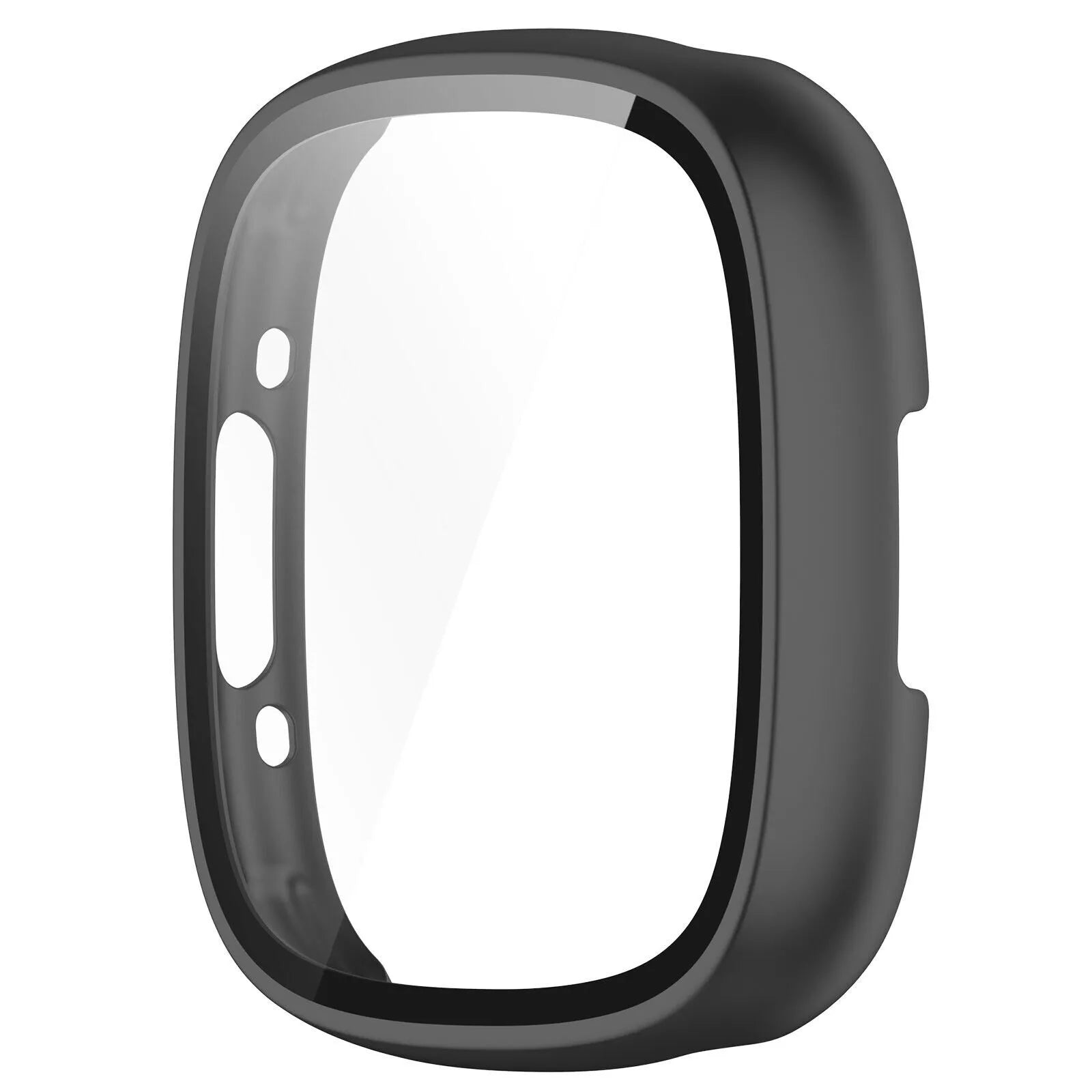 Coque rigide avec verre Fitbit Versa 4 / Sense 2 (noir)