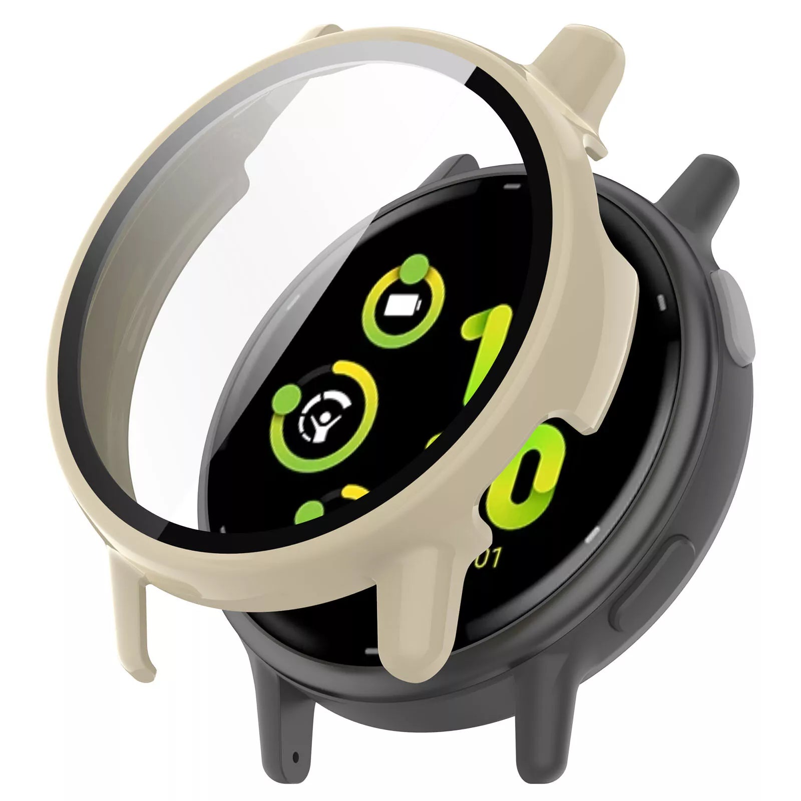 Coque rigide avec verre Garmin Vivoactive 5 (beige)