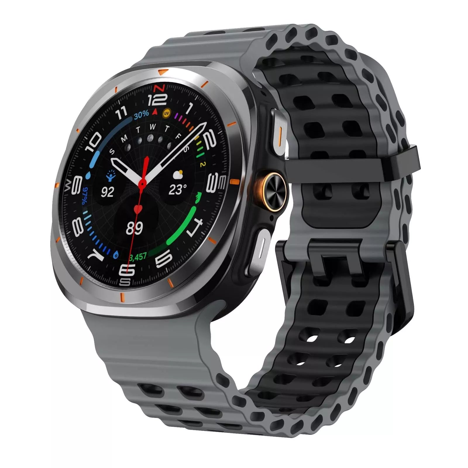 Bracelet silicone Wave Samsung Galaxy Watch Ultra (gris/noir)
