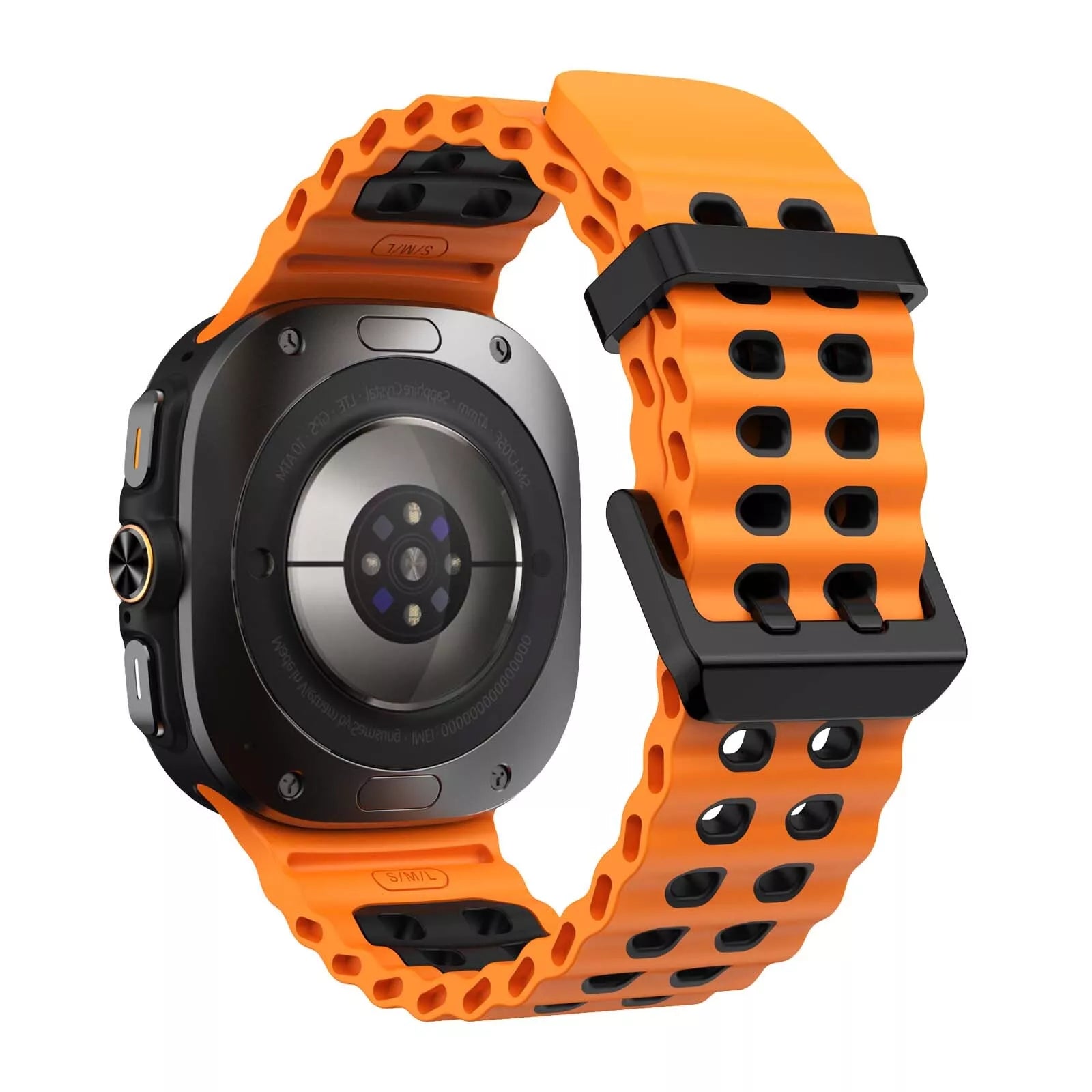 Bracelet silicone Wave Samsung Galaxy Watch Ultra (orange/noir)