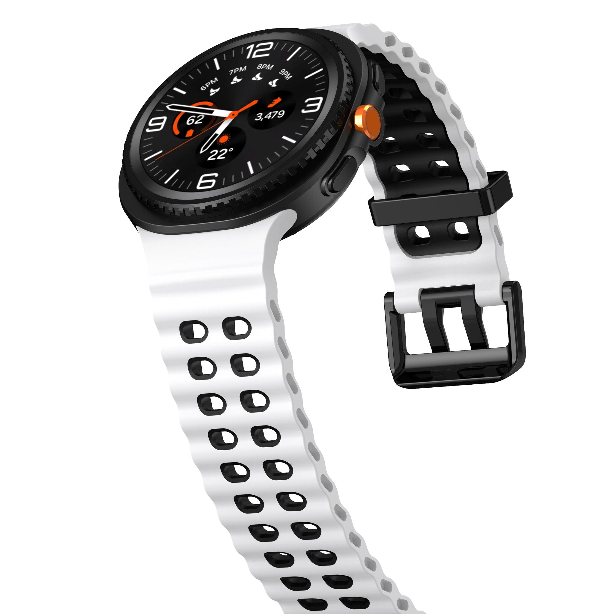 Samsung Galaxy Watch 8 - 44mm Ocean Strap (White/Black)