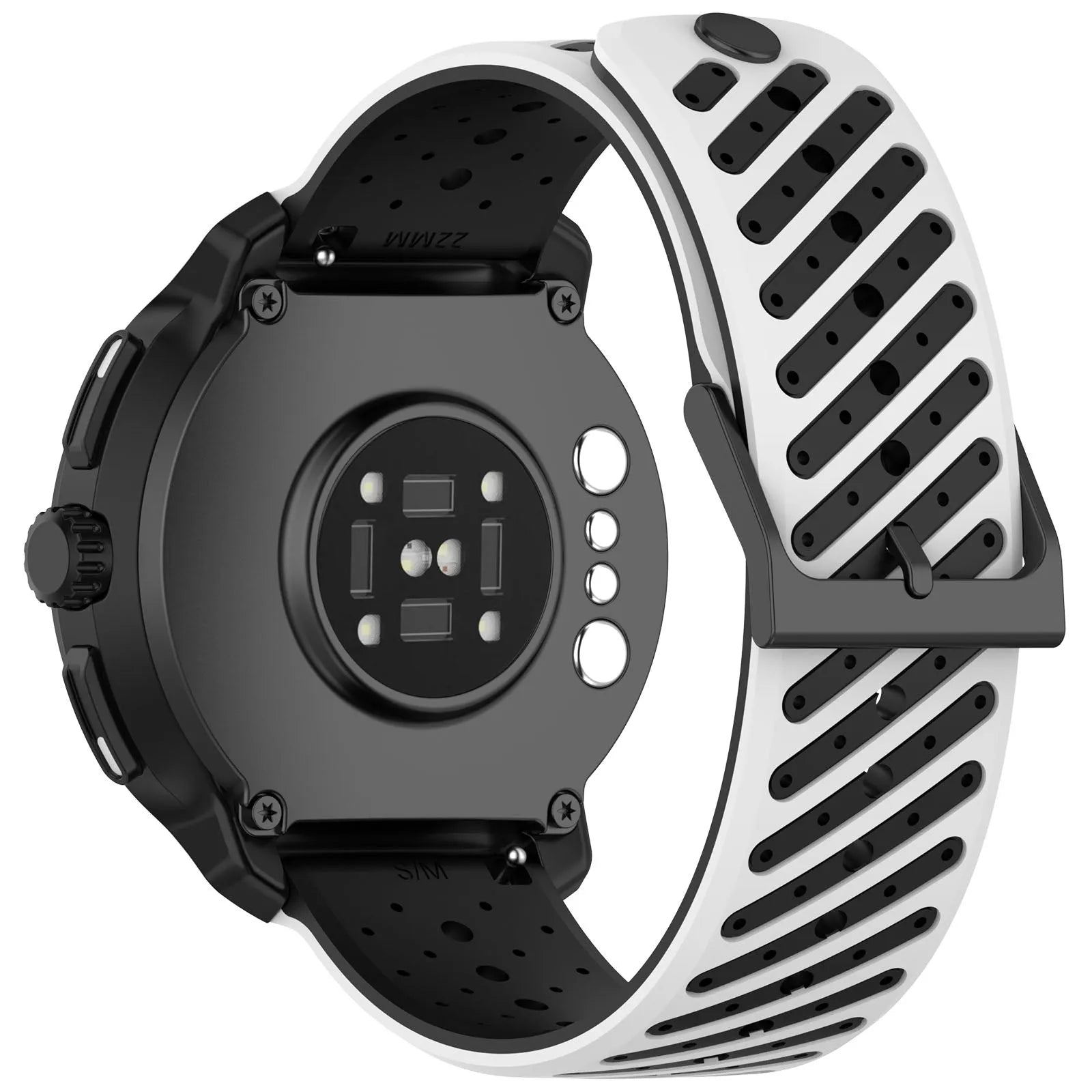 Bracelet silicone à rayures Coros Apex 4 - 42mm (blanc/noir)