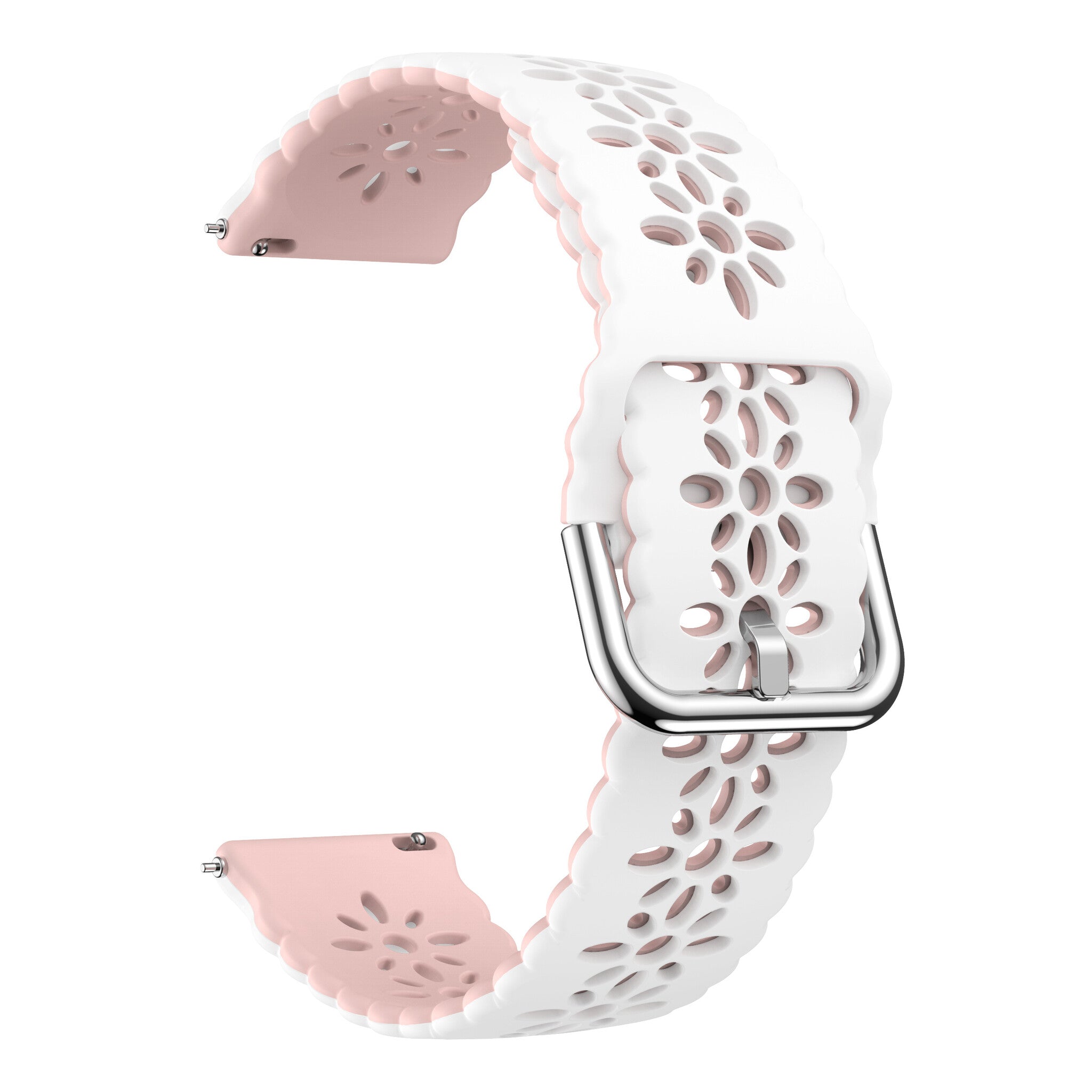 Bracelet de silicone avec relief Amazfit Bip 3 (Pro) (blanc/rose)