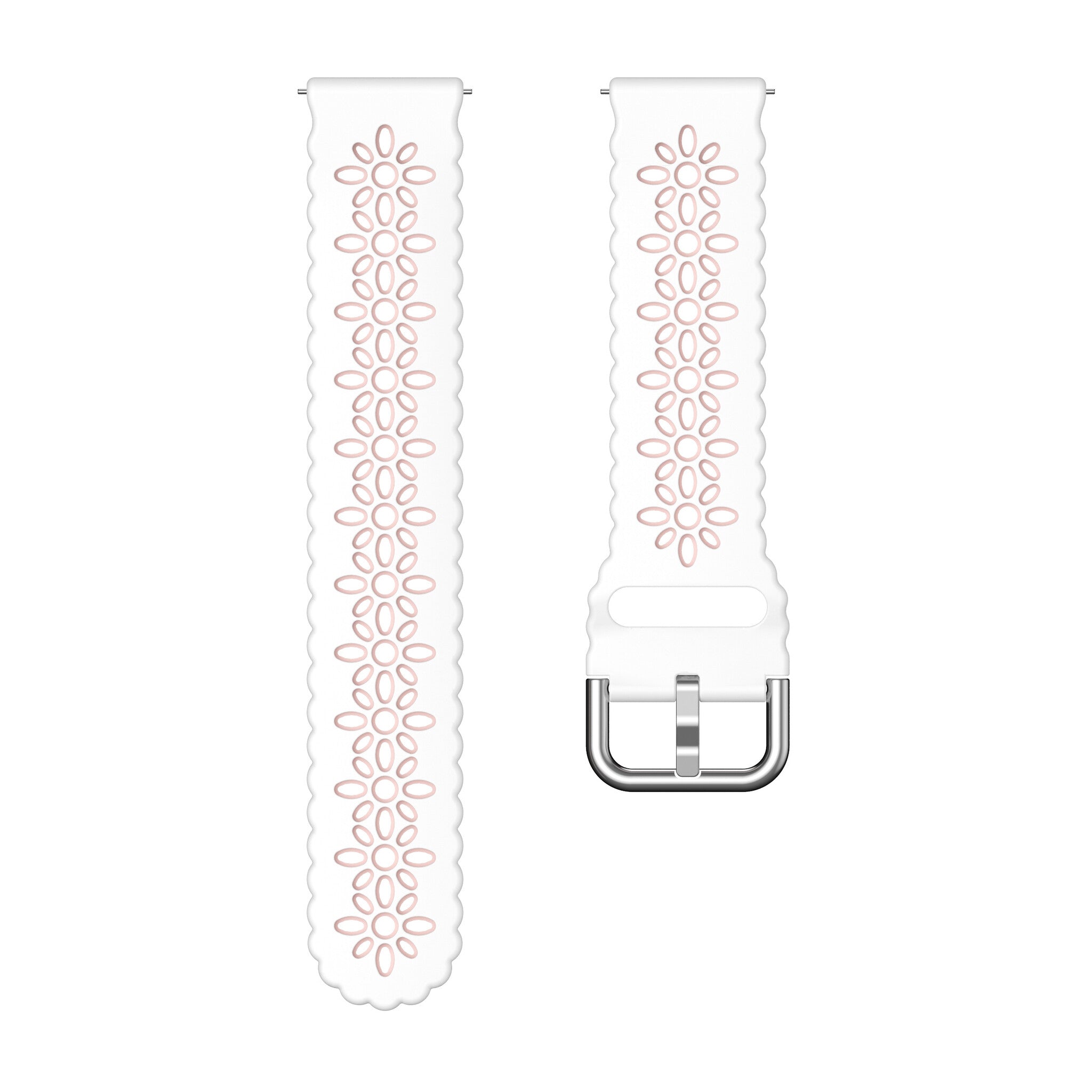 Bracelet de silicone avec relief Amazfit Bip 3 (Pro) (blanc/rose)