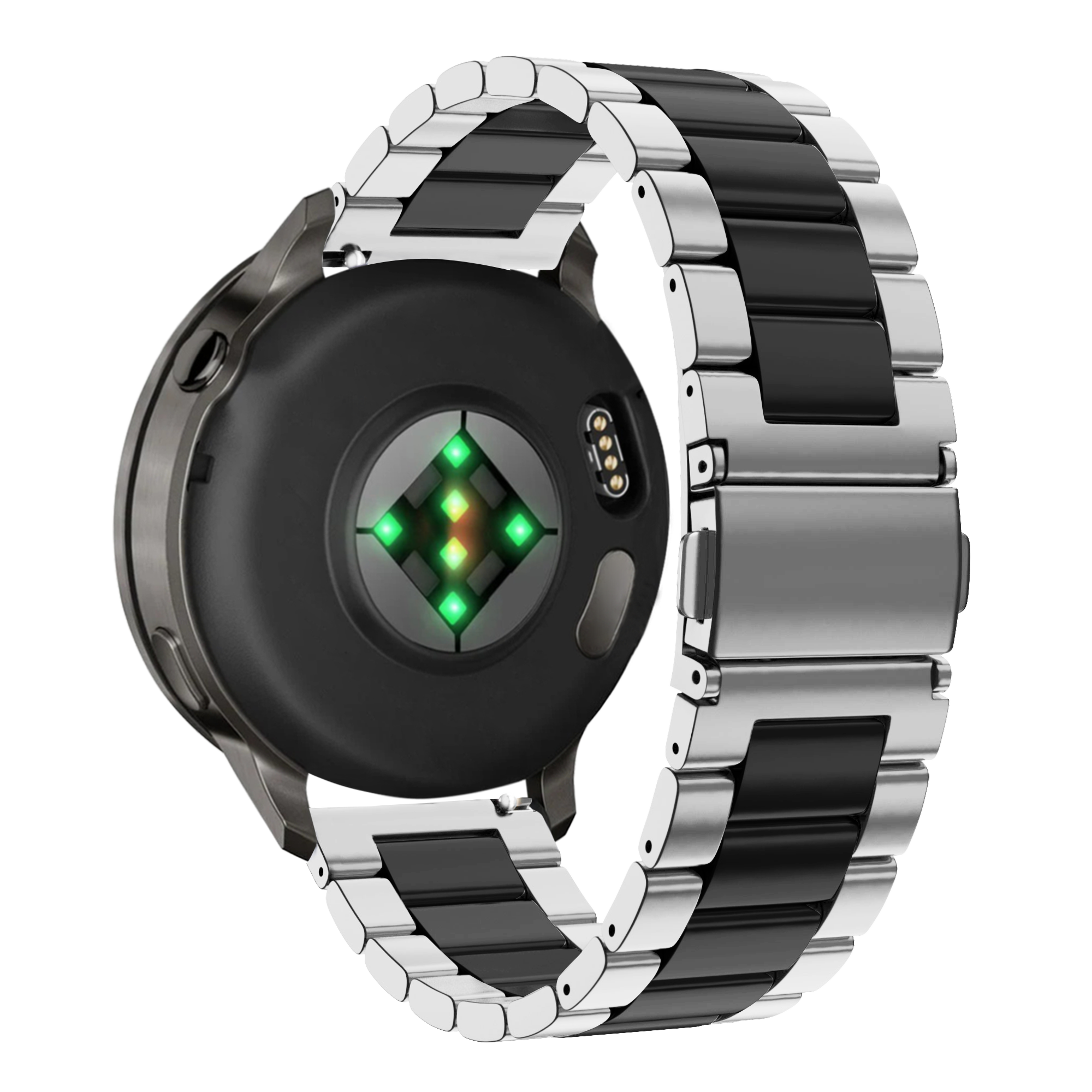 Bandz Bracelet acier 'Classic' Garmin Venu SQ (argent/noir)