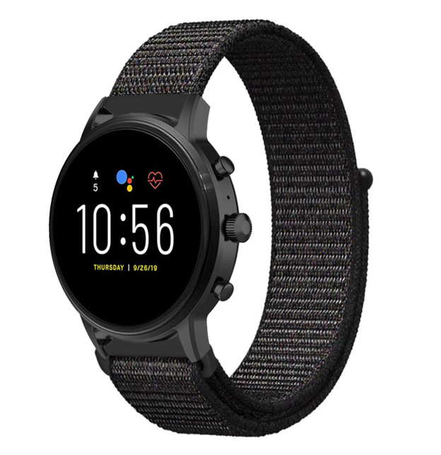 Bracelet nylon Fossil Gen 4 Explorist HR (noir)
