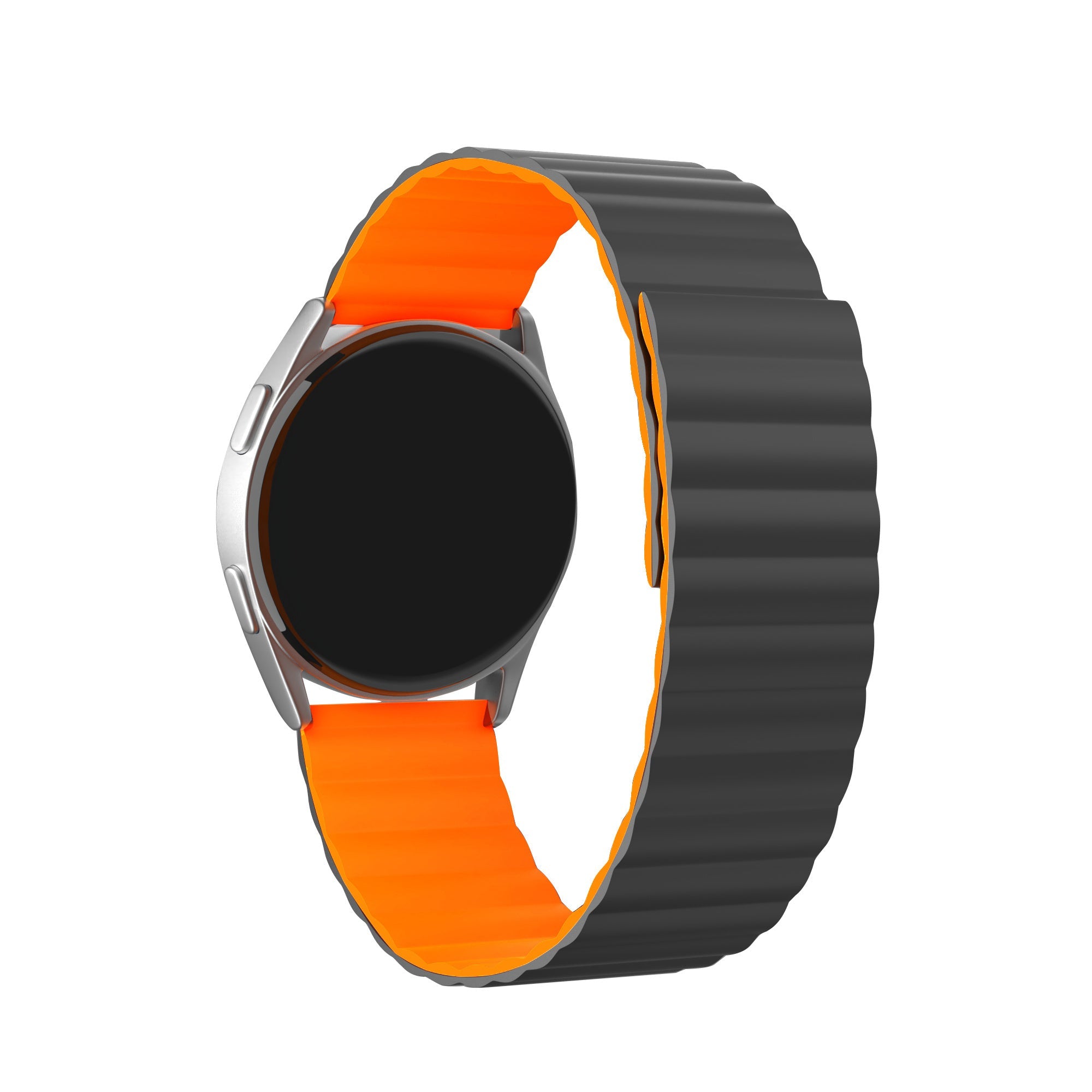 Bracelet silicone magnétique Amazfit GTR 4 (noir/orange)