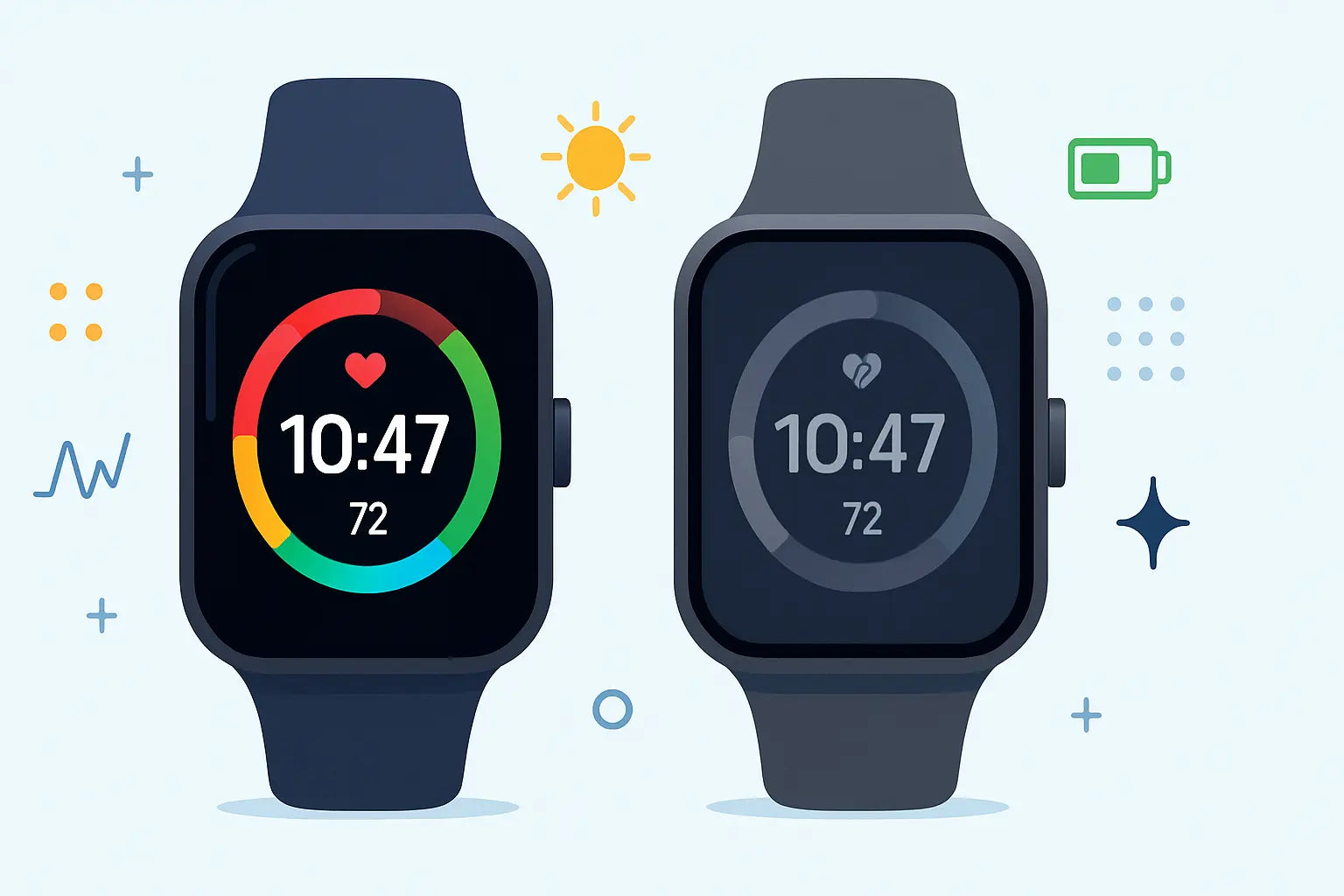 What is the difference between an AMOLED and LCD smartwatch screen?