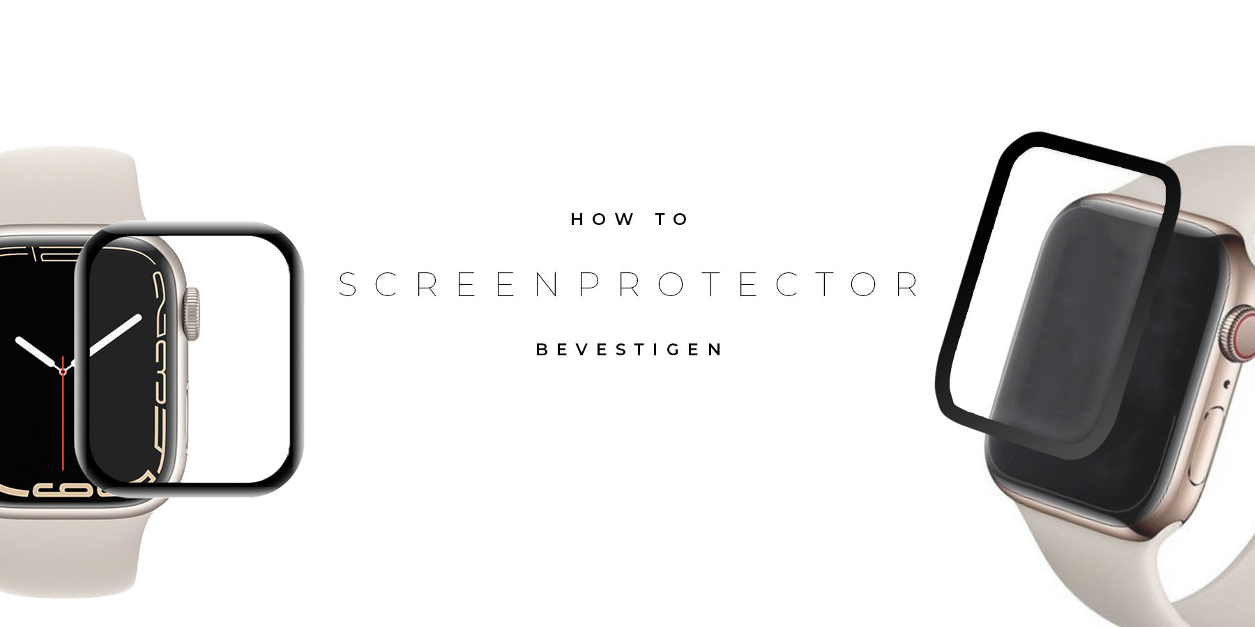 How do I attach a screen protector to my smartwatch?