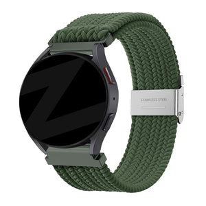 Bandz Amazfit Balance 2 Woven Nylon Strap (Olive Green)