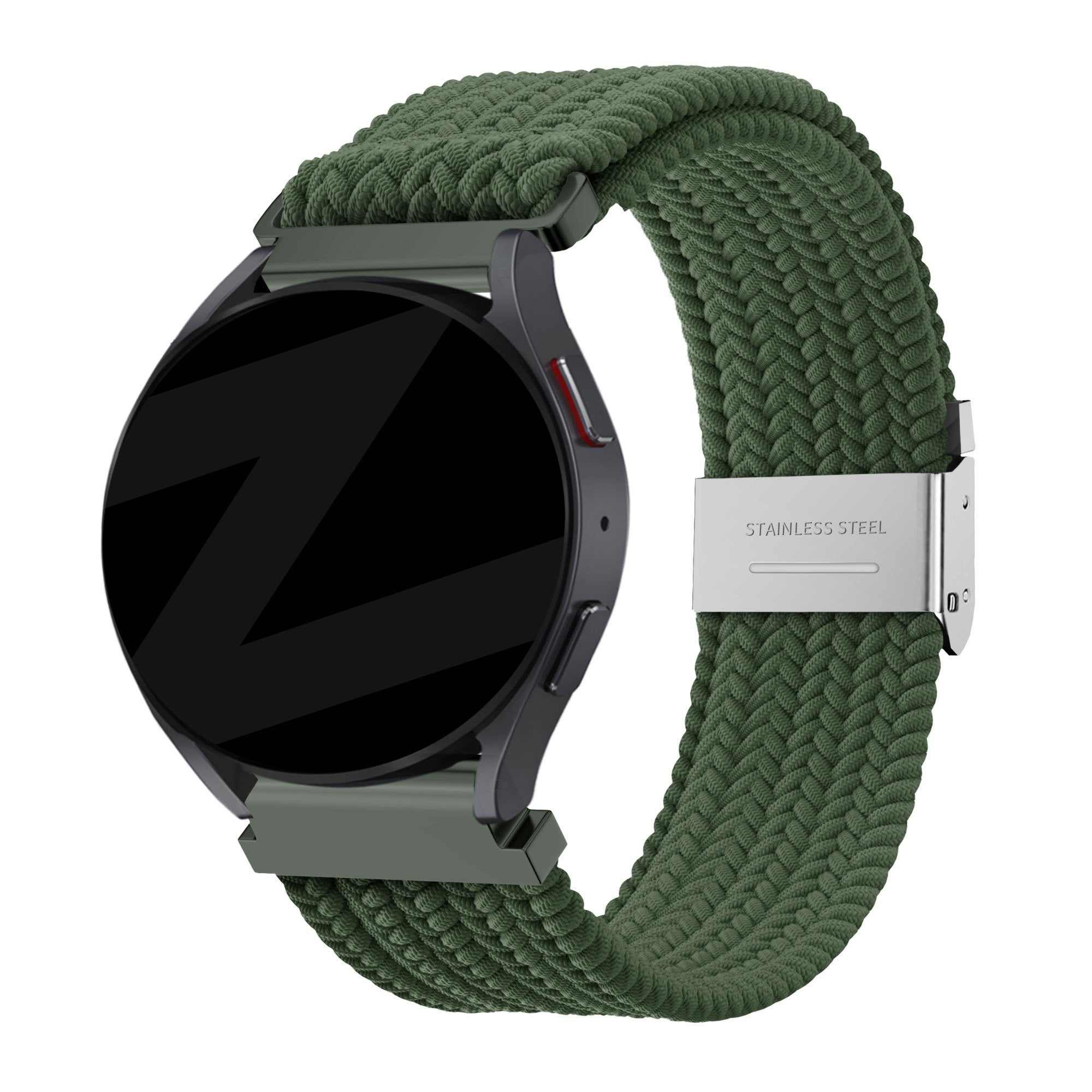 Bandz Bracelet nylon tressé Garmin Vivoactive 5 (vert olive)