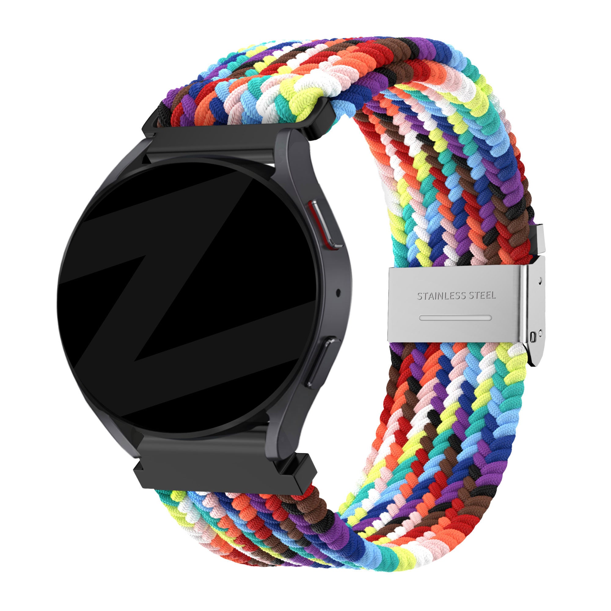 Bandz Bracelet nylon tressé Garmin Venu (arc-en-ciel)