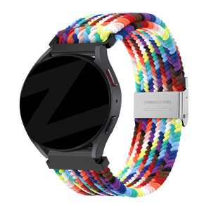 Bandz Bracelet nylon tressé Garmin Venu 2 Plus (arc-en-ciel)