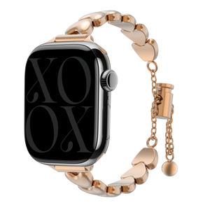 xoxo Wildhearts Bracelet acier 'hearts' Apple Watch (or rose)