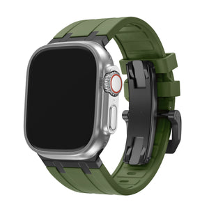 BALR. Bracelet en silicone ultra liquide pour Apple Watch (vert/(noir)