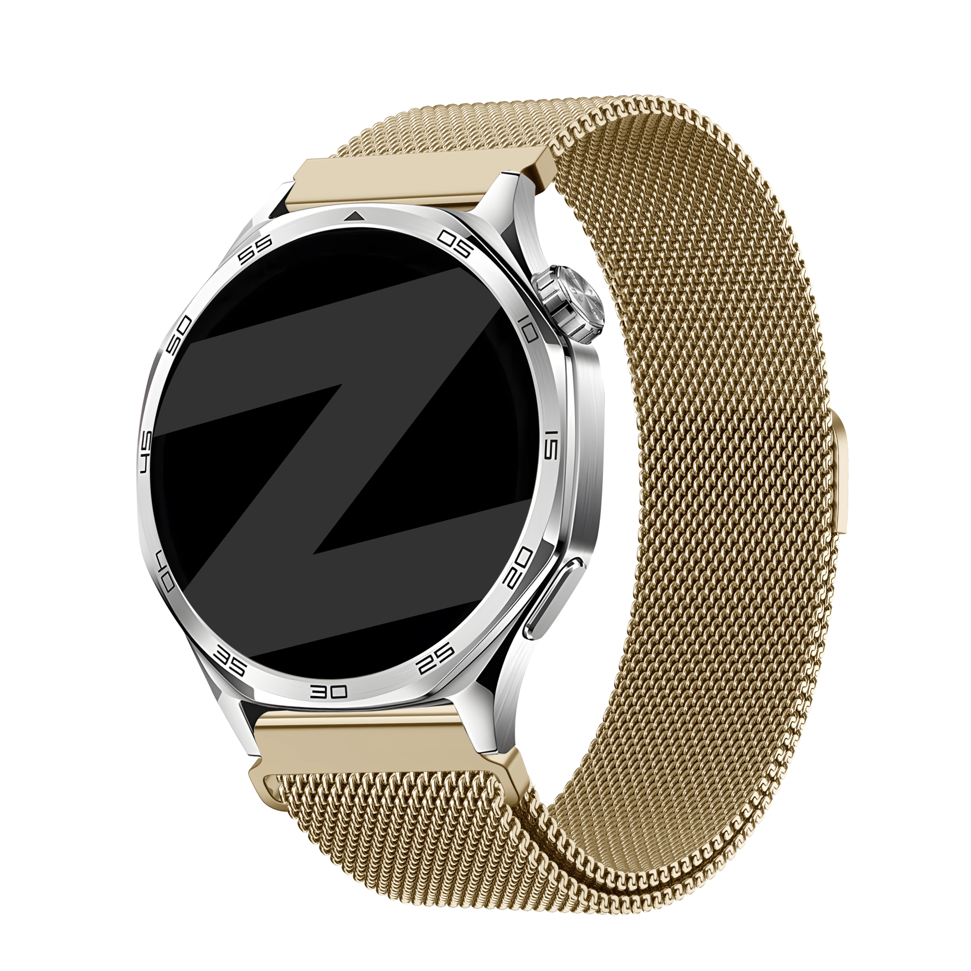 Bandz Amazfit Bip 3 (Pro) Milanese Strap 'Easy fit' (Gold)