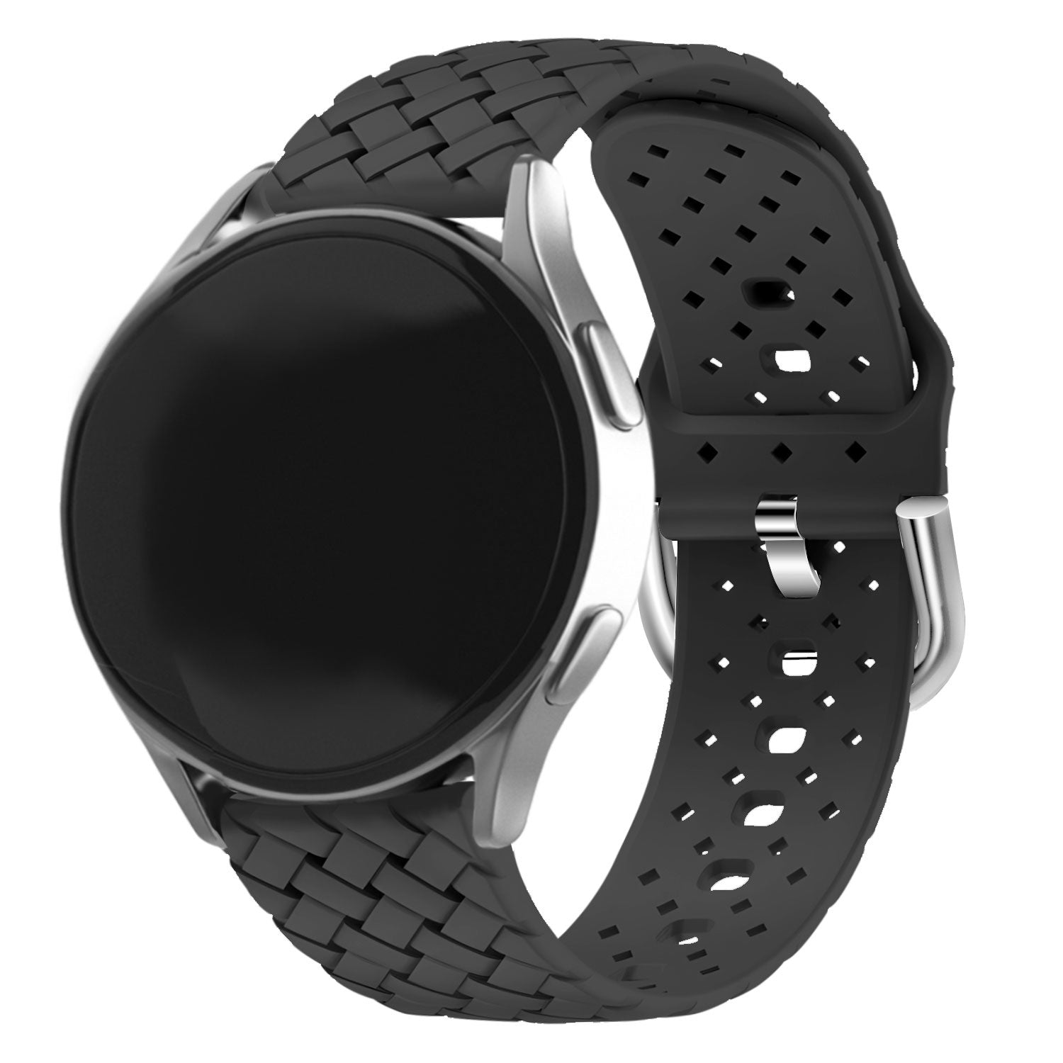Bracelet silicone tressé Withings ScanWatch 2 - 42mm (noir)