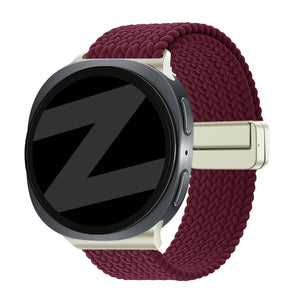 Bandz Samsung Galaxy Watch 8 - 44mm Magnetic Braided Strap (Wine Red)