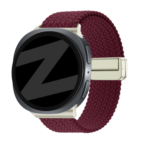 Bandz Bracelet tissé magnétique Samsung Galaxy Watch 8 - 44mm (bordeaux)