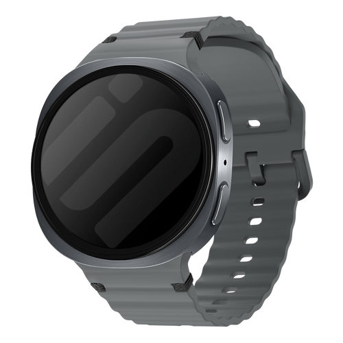 Bracelet silicone ondulé Samsung Galaxy Watch 8 - 44mm (gris foncé)