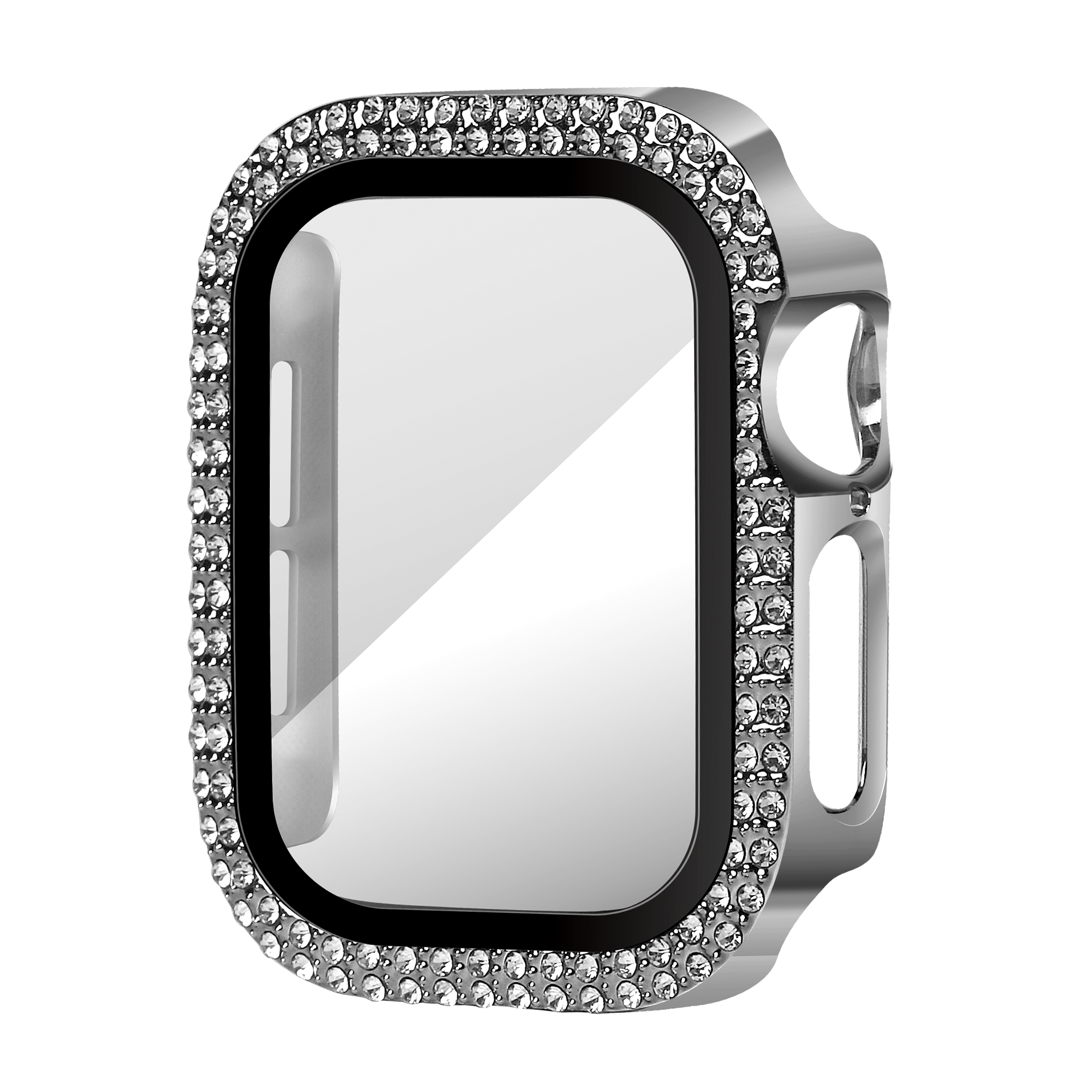 Bandz Coque diamant avec verre Apple Watch 11 - 42mm (argent)