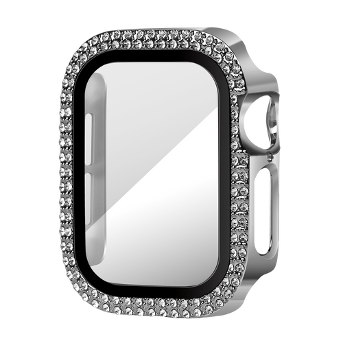 Bandz Coque diamant avec verre Apple Watch 10/11 - 42mm (argenté)