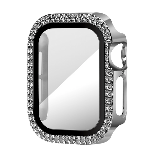 Bandz Coque diamant avec verre Apple Watch 10/11 - 42mm (argenté)