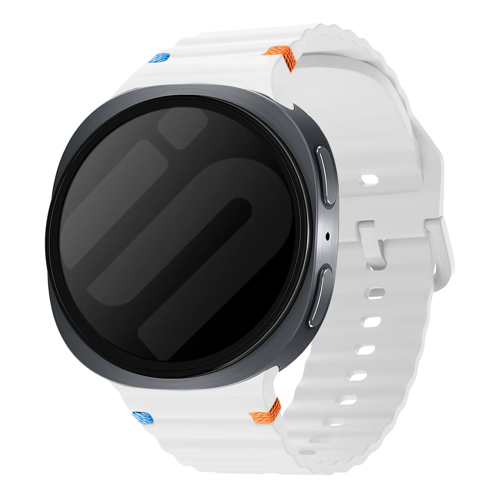 Bracelet silicone ondulé Samsung Galaxy Watch 8 - 40mm (blanc)