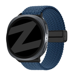 Bandz Bracelet tissé magnétique Samsung Galaxy Watch 8 - 44mm (bleu foncé)