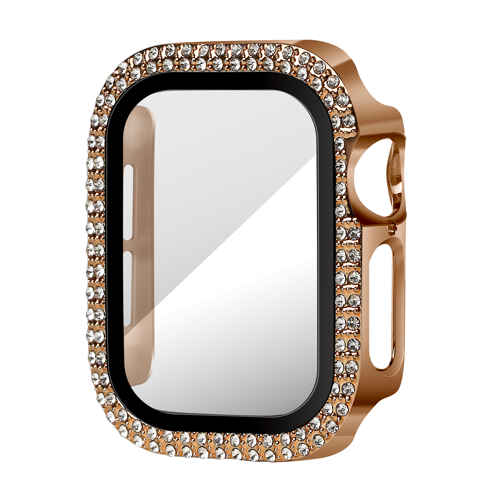 Bandz Coque diamant avec verre Apple Watch 11 - 42mm (rose or)