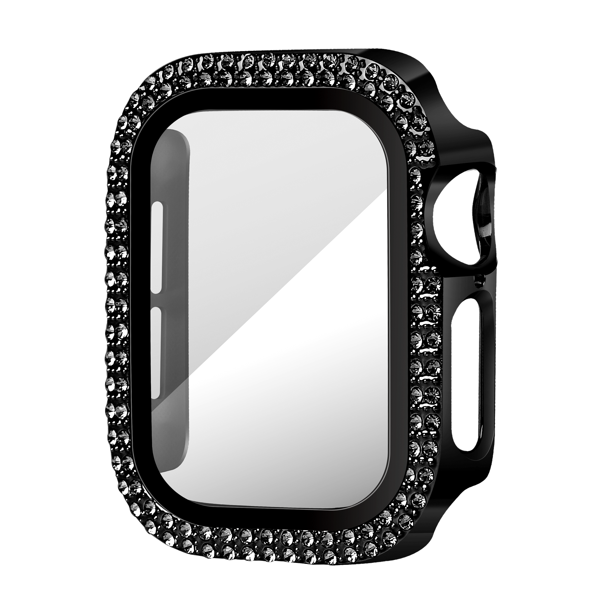 Bandz Coque diamant avec verre Apple Watch 11 - 42mm (noir)