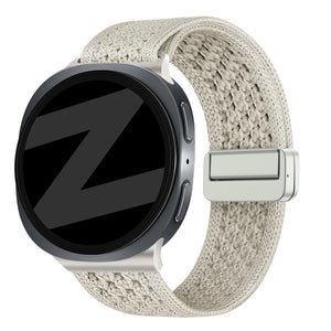 Bandz Samsung Galaxy Watch 8 Classic Vintage Nylon Strap (Starlight)
