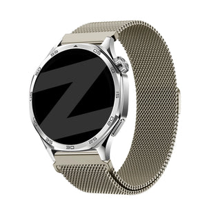 Bandz Huawei Watch 3 (Pro) 'One Push' Milanese Strap (Titanium)