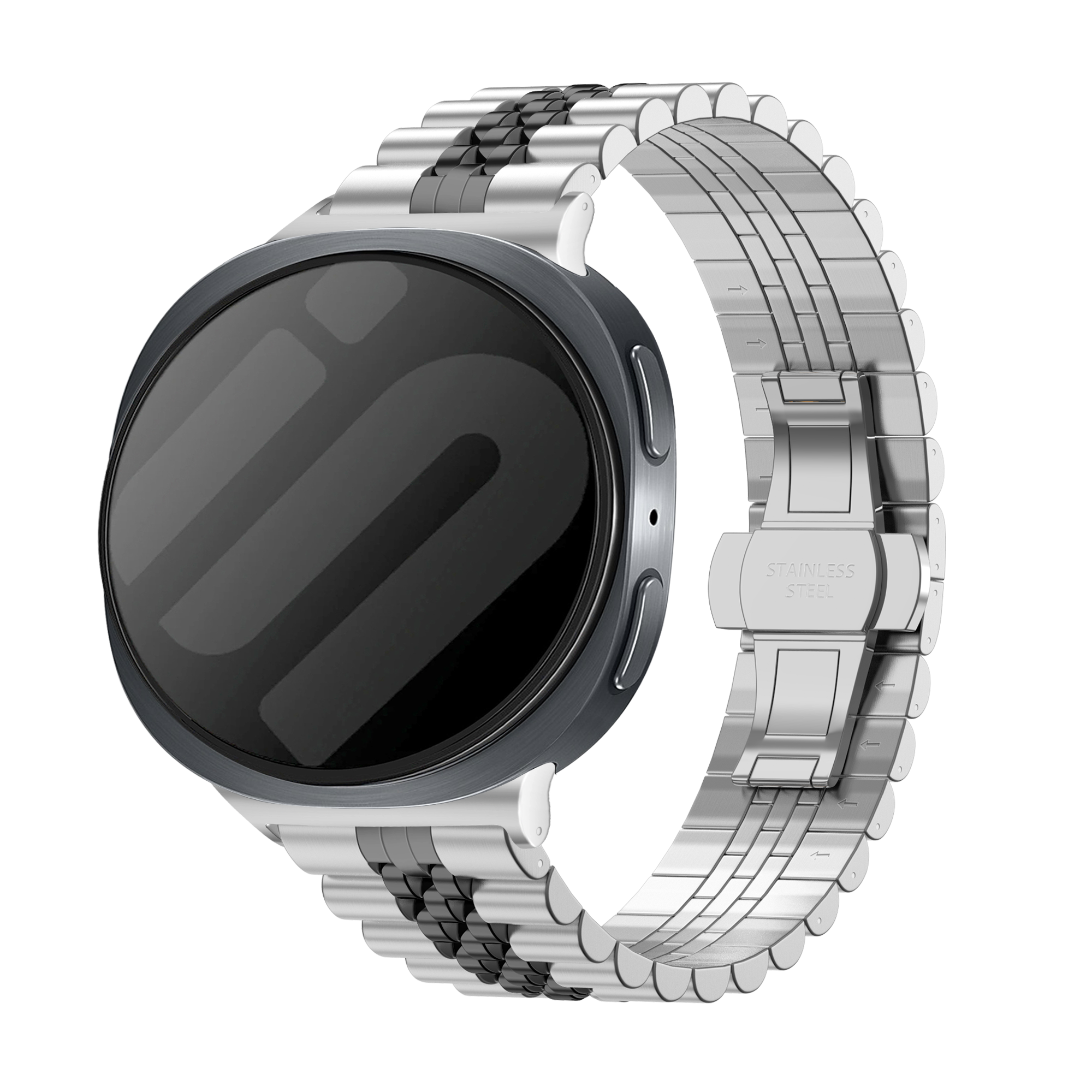 Bracelet acier Jubilee Samsung Galaxy Watch 8 Classic (argent/noir)