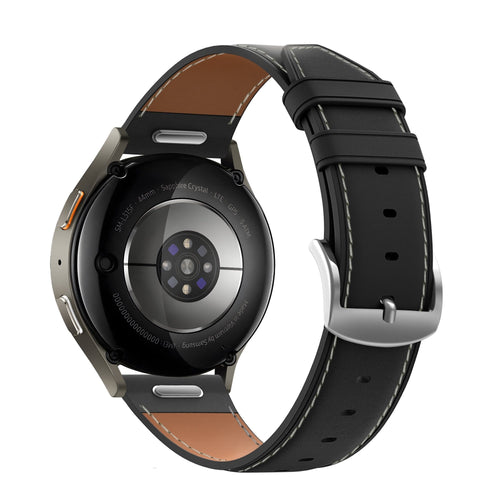 Bandz Bracelet cuir 'Easy fit' Amazfit Balance 2 (noir)