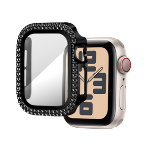 Bandz Coque diamant avec verre Apple Watch 10/11 - 42mm (noir)