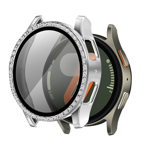 Coque diament avec verre Samsung Galaxy Watch 7 - 40mm (argenté)