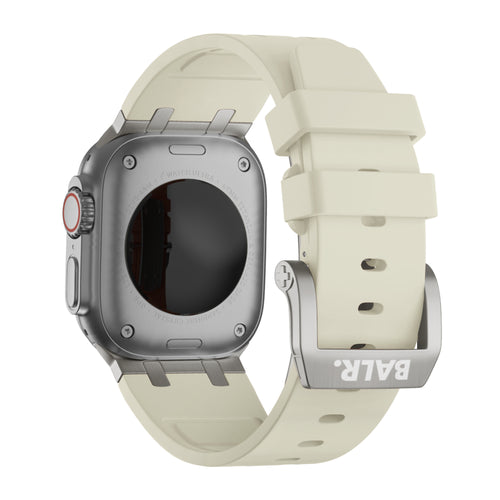 BALR. Bracelet en silicone Apple Watch ultra liquide (beige/titane)