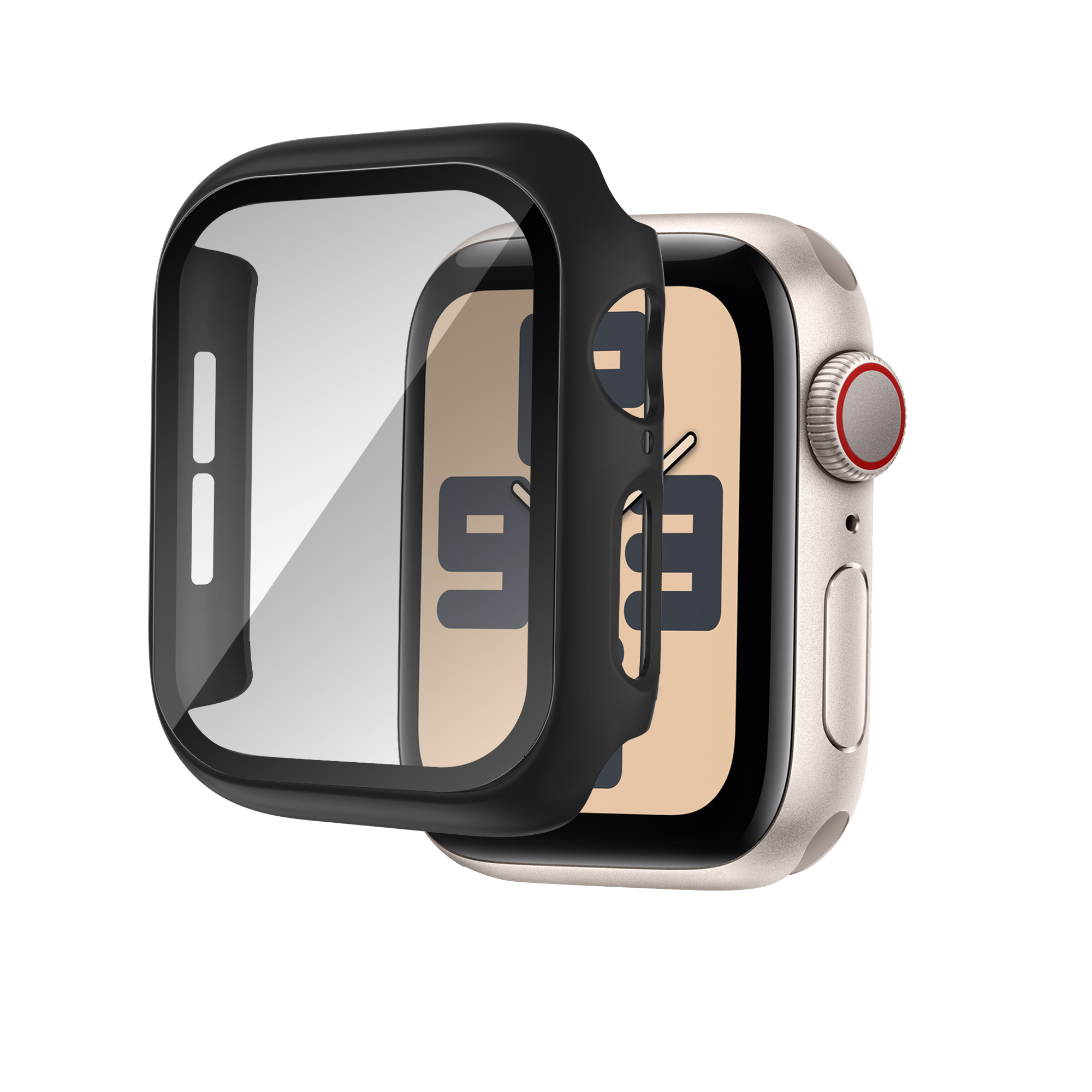 Bandz Coque PC avec verre Apple Watch 10 - 46mm (noir)