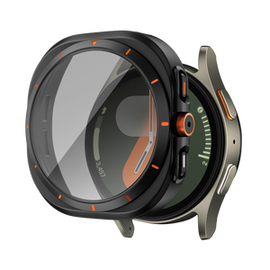 Bandz Coque de PC carrée avec verre Samsung Galaxy Watch 7 - 44 mm (noir)