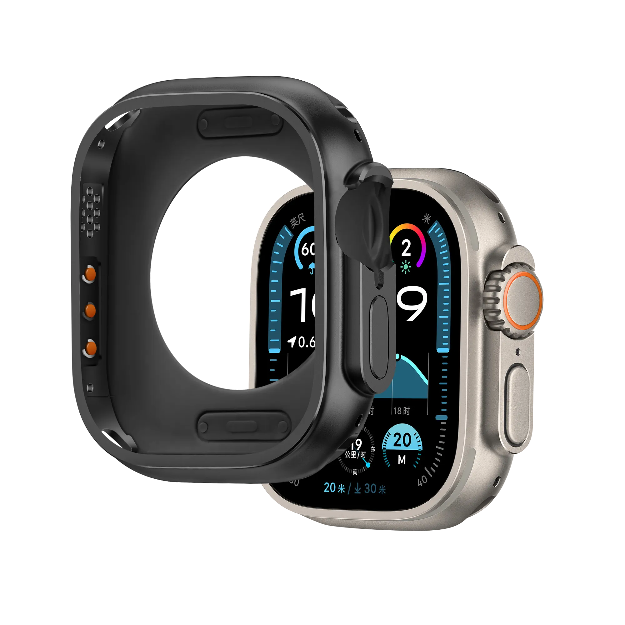Bandz Coque métallique Apple Watch Ultra - 49mm (noir)