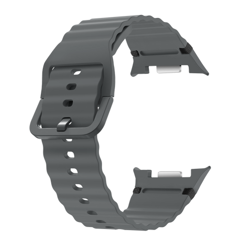 Bracelet silicone ondulé Samsung Galaxy Watch 8 - 44mm (gris foncé)