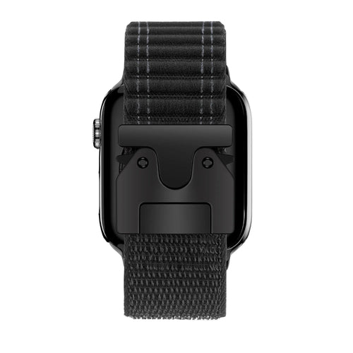 Bandz Bracelet nylon 'Deluxe' avec P-buckle Apple Watch (noir)