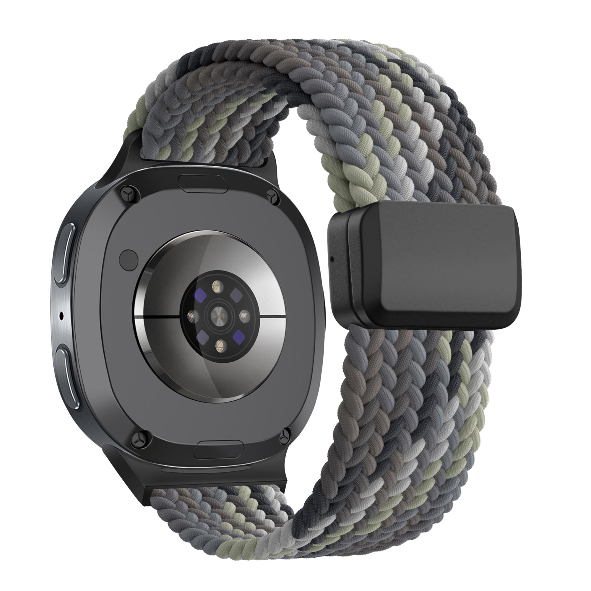 Bandz Bracelet tissé magnétique Samsung Galaxy Watch 8 - 44mm (mandala noir)