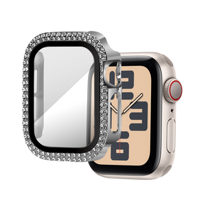 Bandz Coque diamant avec verre Apple Watch 10/11 - 42mm (argenté)