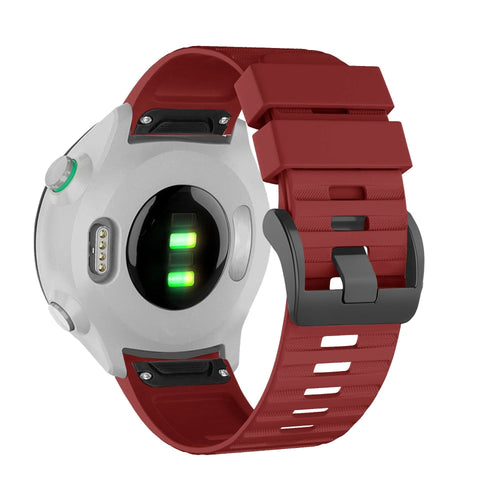 Bandz Bracelet silicone tissé Garmin Quatix 8 - 47mm (rouge)