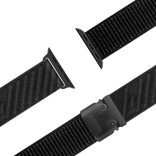 Bandz Bracelet nylon ondulé boucle en P Apple Watch Ultra (noir)