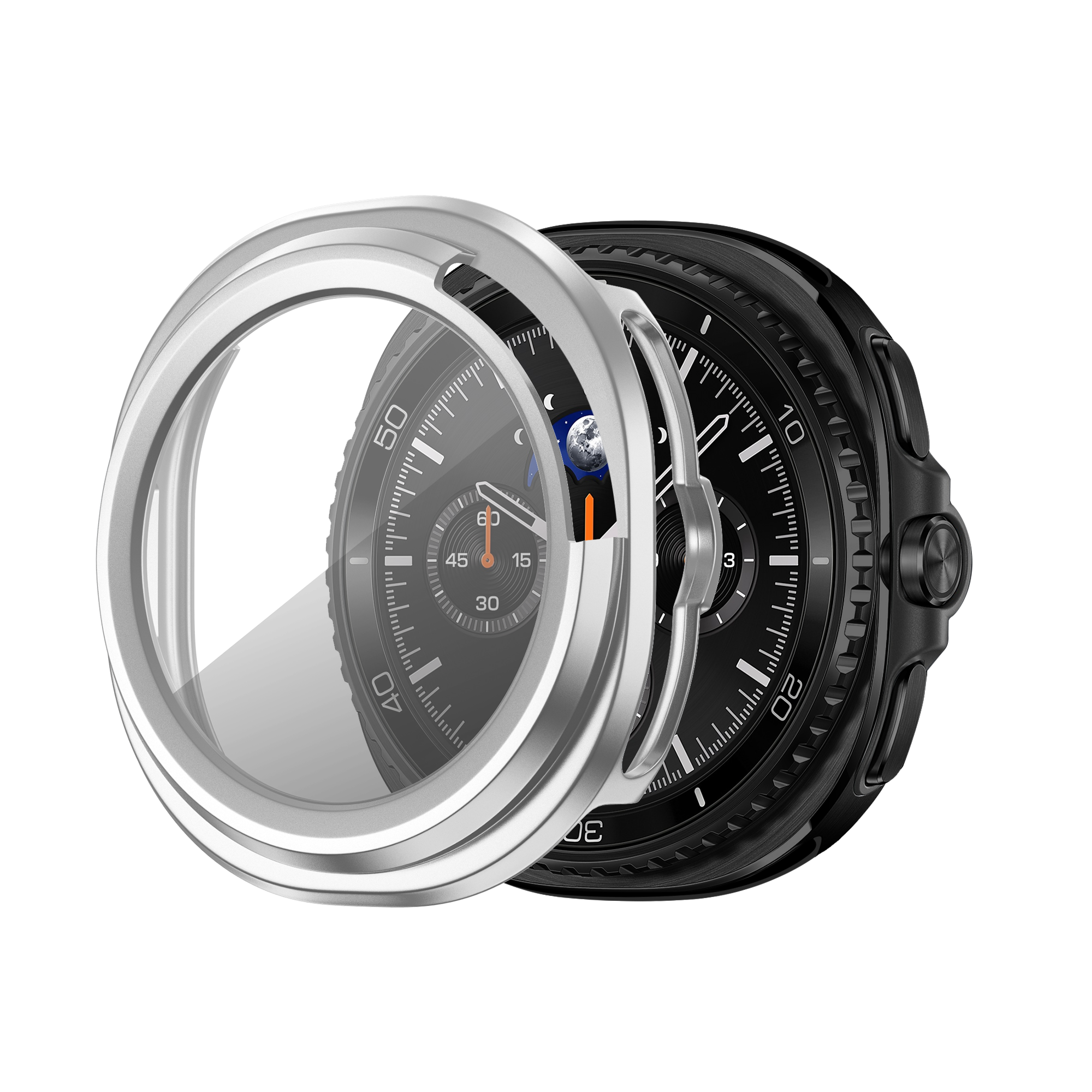 Bandz Coque PC avec verre Samsung Galaxy Watch 8 Classic (argent)