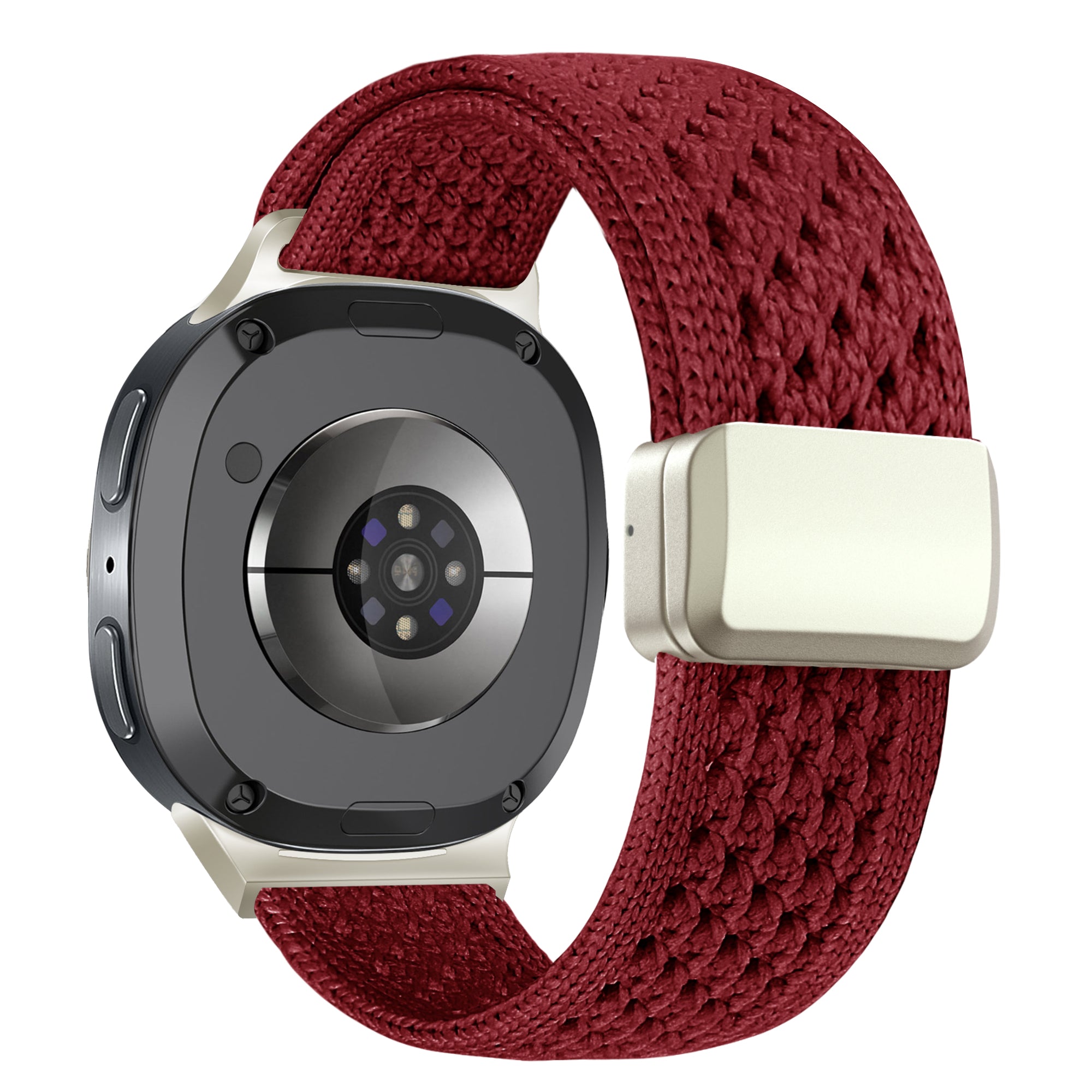 Bandz Samsung Galaxy Watch 8 Classic Vintage Nylon Strap (Wine Red)