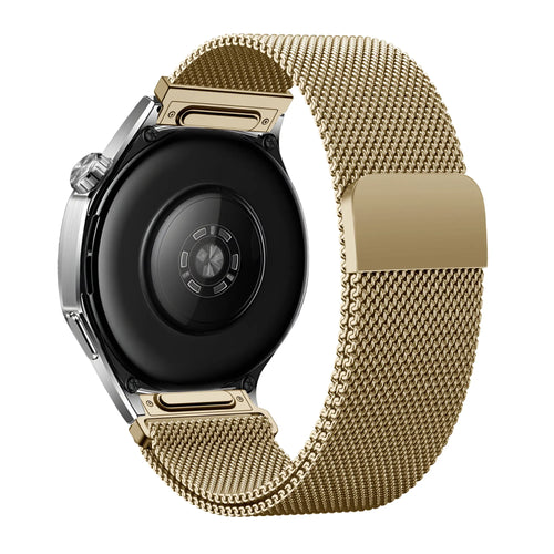 Bandz Huawei Watch GT 2 42mm Milanese Strap 'Easy fit' (Gold)